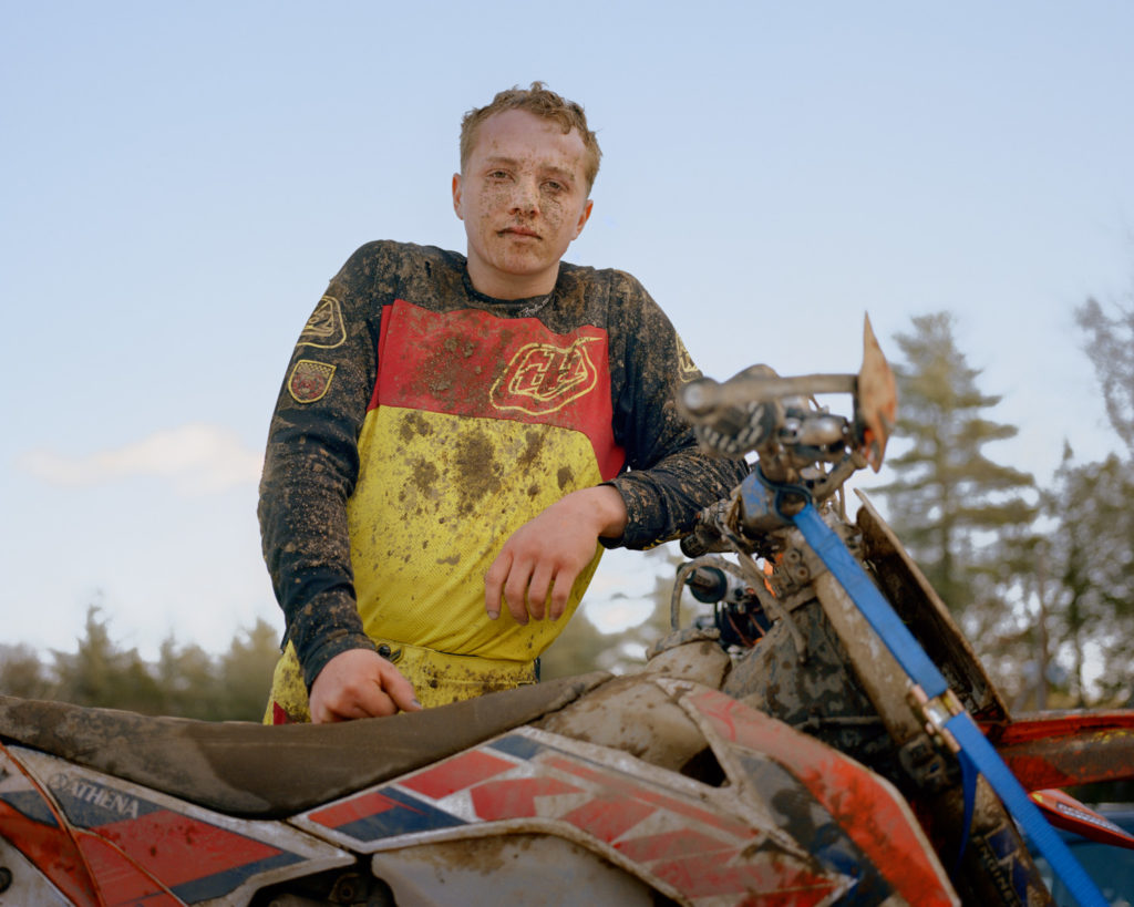 in frame documentary photography photographer dirt bike biker race car summer thunder massachussets usa youth youngs kalel koven inframe interview analog medium format film camera 6x7 mamiya tracks